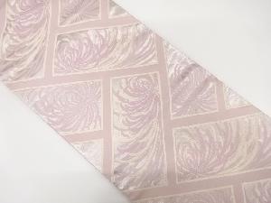 アンティーク　桧垣に菊模様織り出し袋帯（材料）